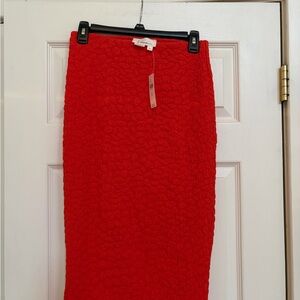 Anthropologie Orange Textured Midi Pencil Skirt NWT Xsmall